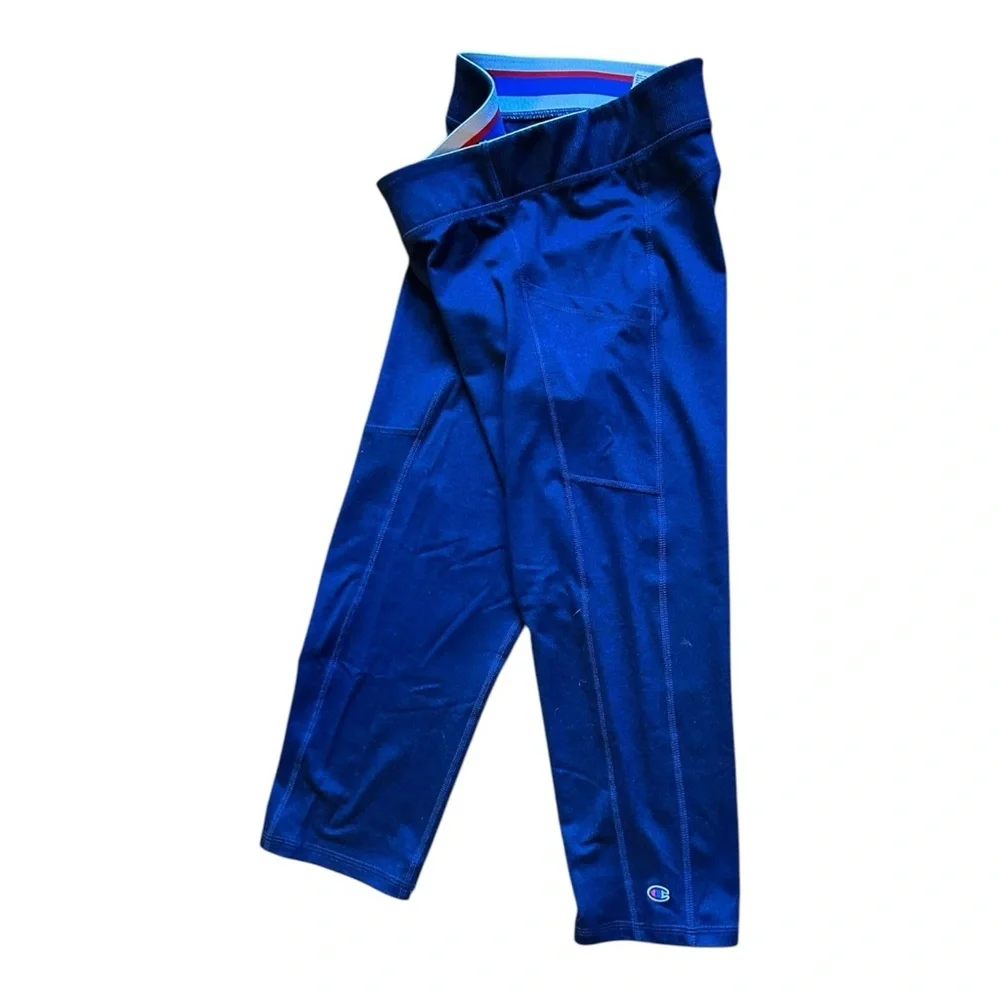 Champion Leggings Womens Size Medium Blue Crop Capri - Picture 3 of 7